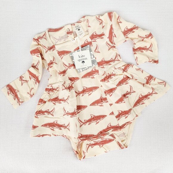 Kate Quinn LS Long Sleeve Ballerina Bubble Cedar Shark 12-18 Months Bamboo New - Picture 14 of 16